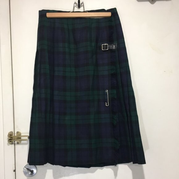 VINTAGE HIGHLAND QUEEN PLAID PLEATED MIDI SKIRTS SIZE 14P - Picture 2 of 9